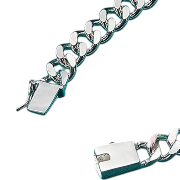 NEW 925 Silver plated Bracelet Curved Column Chain - Picture 5 of 6